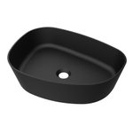 Arcqua Rocker Waskom - opbouw - organisch - links - 50x37cm - mat zwart SW976318
