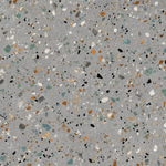 Prissmacer Cerámica Gobi Carrelage rectifié sol et mur 60x60cm Terrazzo Gris mat SW728274