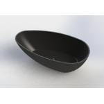 Arcqua Lima baignoire autoportante 170x86x54cm marbre coulé noir mat SW443807