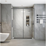 Aqua Vista Lokla Linea nisdeur - 110x200cm - incl. montageset - gunmetal SW1413266
