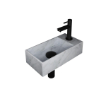 Ink Versus pack lave-mains – 36 x 18 x 9 cm – marbre blanc – perçage à gauche – robinet noir mat SW693559