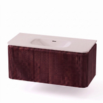 Royal Plaza Terra Edge Ensemble meuble de salle de bains - 100x45.5x46cm - vasque en céramique blanc brillant - 1 vasque - sans trous de robinet - 2 tiroirs - châtaignier (noyer) SW1471935