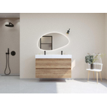 H&R Badmeubelen Infinity XXL 3D Badkamermeubelset - 120 cm - 1 keramische wasbak kube wit - 2 kraangaten - 2 lades - french oak SW863513