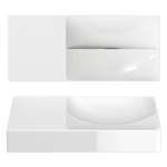 Clou Vale Lave-main 45x19x7cm avec trou de robinet perçable gauche céramique Blanc brillant SW451464