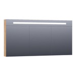 BRAUER Promise Deluxe armoire de toilette - 140x70x15cm - avec éclairage direct 3 portes miroir double face - Forest Tan SW371670