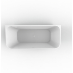 ZEZA Grand half vrijstaand bad - 180x80x58cm - met afvoer - acryl - glans wit SW1030591