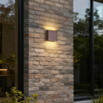 QAZQA Batt wandlamp - 11.5x9x3cm - incl. LED - IP65 - mat roestbruin (koper) SW1187247