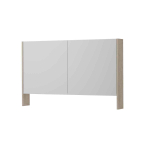 INK SPK3 Armoire de toilette - 120x14x74cm - 2 portes - miroir double face - tablette ouverte - interrupteur et prise de courant - MFC Chêne ivoire SW798261