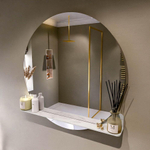 Mondiaz SPOT miroir – Ø 100 cm – avec tablette – Opalo (marbre blanc) SW1233189