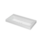 INK Dock wastafel - 80x40x6cm - 1 wasbak - 1 kraangat - polystone wit glans SB3415011