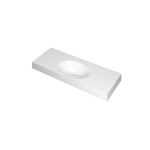 INK Smooth lavabo - 120x45x9cm - 1 vasque - 0 trous de robinet - polystone blanc brillant SW798157