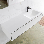 Mondiaz Lagom Meuble avec 2 tiroirs 130x30x45cm vasque Cloud droite 1 trou de robinet Solid Surface Urban SW409196