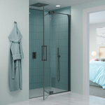 Crosswater Optix 10 Scharnierdeur - Inline Paneel - 100cm - gecoat slate gunmetal (antraciet) SW927963
