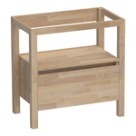 BRAUER Natural Wood Ensemble de meuble sur pied 80cm vasque aspect marbre Noir Chêne massif Grey Oak SW762013