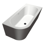 Xenz charley xs baignoire d'angle, droite 165x75 bicolore blanc/anthracite avec combinaison de remplissage de baignoire 7006 graphite SW381772