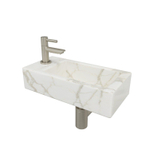 Wiesbaden Mini-Rhea fonteinset – 36x18x9 cm – keramiek wit – kraangat links – kraan RVS SW794549