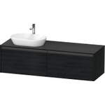 Duravit ketho 2 meuble sous lavabo avec plaque console et 2 tiroirs pour lavabo à gauche 160x55x45.9cm avec poignées chêne anthracite noir mat SW772291