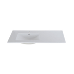 Saniclass Vygo Meubelwastafel - 121x2x46cm - overloop - 1 wasbak links - 1 kraangat - keramiek - glans wit SW1471924