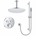 Grohe - Adema Rise regendoucheset – Ø25 cm hoofddouche – 20 cm plafondbuis – staafhanddouche – 2 functies – chroom SW804536