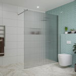 Fortifura Galeria Douche à l'italienne - 160x200cm - verre nervuré - Chrome SW876956
