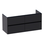 Saniclass Nexxt Wastafelonderkast - 120x46x55cm - 4 greeploze softclose lades - 2 sifonuitsparingen - MFC - black wood SW72239