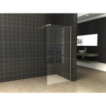 Wiesbaden Slim douche à l'italienne avec profilé en laiton et barre de stabilisation 120x200cm verre Nano clair 8mm SW398202