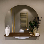 Mondiaz SPOT Miroir de salle de bain - rond 70cm - plan de miroir - couleur Rouille SW1235602