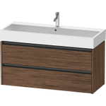 Duravit Ketho.2 Wastafelonderbouwkast - met 2 laden - voor enkele wastafel - 118.4x46x54.9cm - met grepen antraciet - donker noten mat SW772746