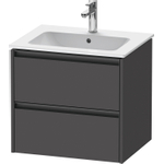 Duravit ketho 2 meuble sous lavabo avec 2 tiroirs 61x48x55cm avec poignées graphite anthracite mat SW771916