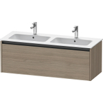 Duravit Ketho.2 Wastafelonderbouwkast - met 1 lade - voor dubbele wastafel - 128x48x44cm - met greep antraciet - eiken terra mat SW771911