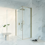 Fortifura Galeria Douchecabine - 70x100x200 - Profiel veiligheidsglas - anti kalk - Geborsteld Messing PVD (Goud) SW1446134