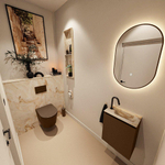 MONDIAZ TURE-DLUX Meuble toilette - 40cm - Rust - EDEN - vasque Frappe - position droite - 1 trou de robinet SW1102985