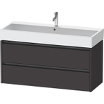 Duravit Ketho.2 Wastafelonderbouwkast - met 2 lade - voor enkele wastafel - 118.4x46x54.9cm - met grepen antraciet - grafiet supermat SW772974