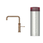 Quooker Classic Fusion Square kokendwaterkraan - draaibare uitloop - PRO3 reservoir - Warm / kokend water - Messing patina SW769504