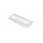 INK Reflekt lavabo - 100x40x1.5cm polystone central avec 1 trou de robinet - mat blanc SW956031