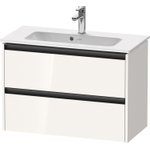 Duravit Ketho.2 Wastafelonderbouwkast - met 2 laden - 81x39x54.9cm - met grepen antraciet - hoogglans wit SW772383