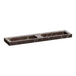 Saniclass Artificial Marble Lavabo pour meuble - 198.6x10.5x45.7cm - sans trop-plein - 2 vasques - 2 trous de robinet - composite - Copper Brown SW957319
