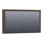 BRAUER Rise spiegelkast - 120x70x15cm - zonder verlichting - 2 dubbelzijdige spiegeldeuren - lamellen eiken zwart SW223497