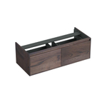 Forzalaqua Reno 2.0 meuble sous-lavabo 120x51x40cm avec 2 tiroirs sans poignée à fermeture douce Chêne massif Charcoal SW492348