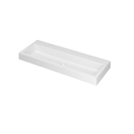 INK Momento wastafel - 120x45x9cm - 1 wasbak - 2 kraangaten - polystone wit mat SW68658