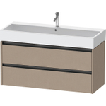 Duravit Ketho 2 wastafelonderbouwkast met 2 laden voor enkele wastafel 118.4x46x54.9cm met grepen antraciet Linnen mat SW771842