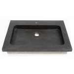 Saniclass Noche Meubelwastafel - 60x46x9cm - 1 kraangat - 1 sifonuitsparing - basalt gepolijst SW728225