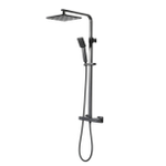 Aqualisa Deco Square Regendoucheset - hoofddouche 22cm - handdouche vierkant - glijstang - mat zwart SW648350