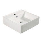 Wiesbaden Larx vasque carrée 46 x 46 x 16,5 cm céramique brillant blanc SW62637