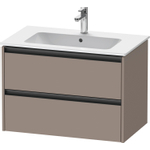 Duravit ketho 2 meuble sous lavabo avec 2 tiroirs 81x48x55cm avec poignées anthracite basalte mate SW772704