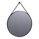 Saniclass Silhouette Spiegel - rond - 70x70cm - zonder verlichting - rond - leren band - zwart aluminium - SW547745