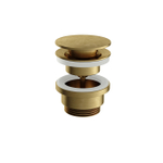 Hotbath Archie Always open plug - met schroef rond BBP - PVD - geborsteld messing (goud) SW798796