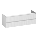 BRAUER Joy Wavy wastafelonderkast 140 4 softclose lades - greeploos - 2 sifon uitsparingen - mat wit SW1201388