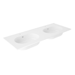 Adema Chaci wastafel - 120x46x14cm - 2 kraangaten - keramiek - wit SW718719