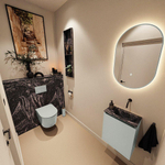 MONDIAZ TURE-DLUX Meuble toilette - 40cm - Greey - EDEN - vasque Lava - position droite - sans trou de robinet SW1103786